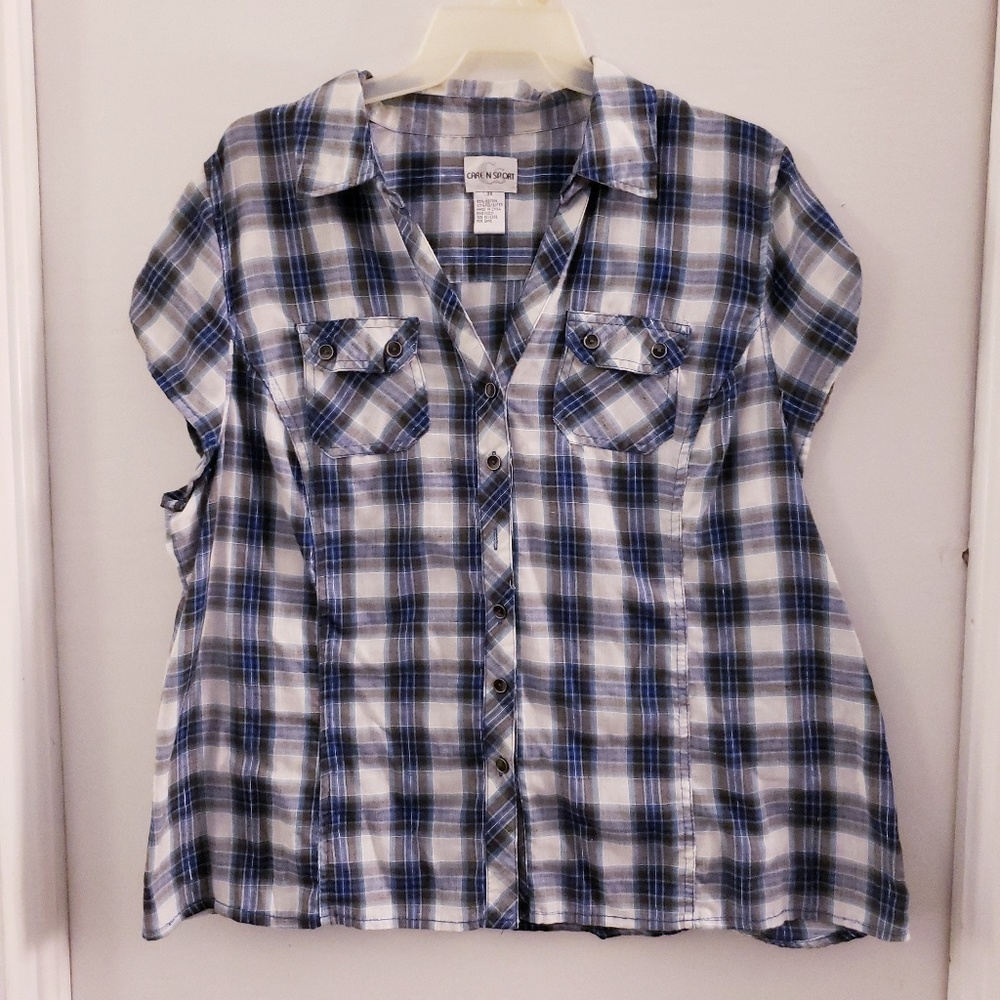 Blue button down